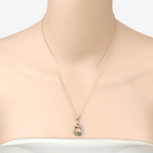 Colgante de plata de ley .925 con esmeralda auténtica de 0,17 quilates
