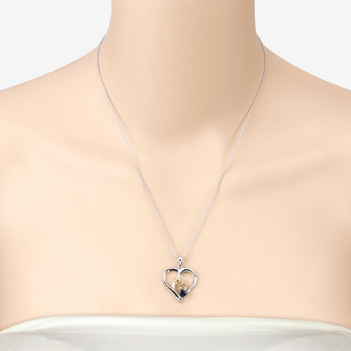 Colgante de plata de ley .925 con zafiro azul genuino de 0,50 quilates