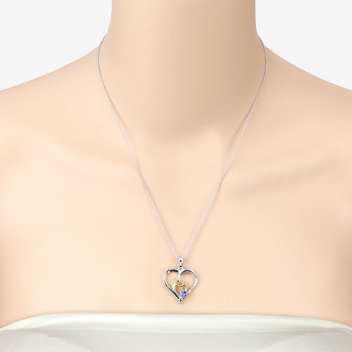 Colgante de plata de ley .925 con tanzanita auténtica de 0.45 quilates
