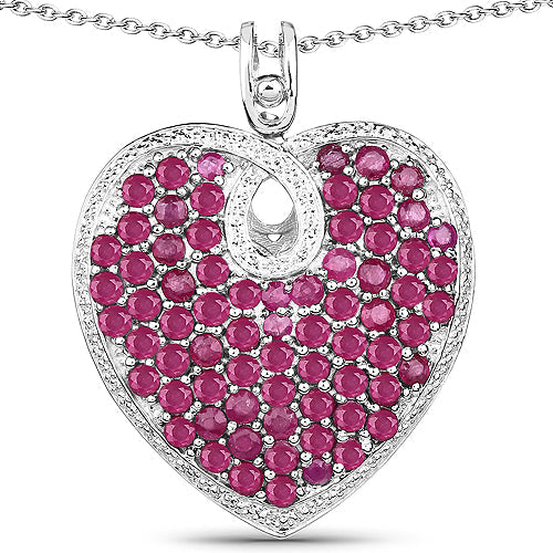 Colgante de plata esterlina .925 con rubí genuino de 8,03 quilates