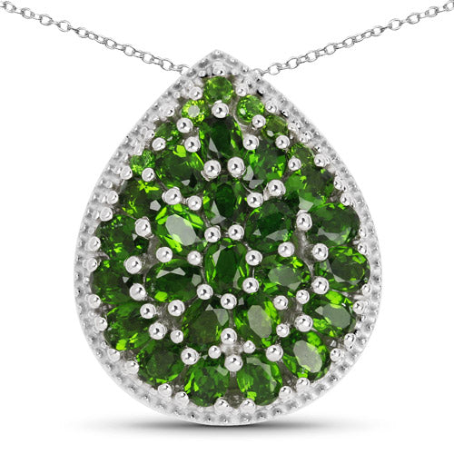 Colgante de plata esterlina .925 con diópsido de cromo genuino de 4.65 quilates