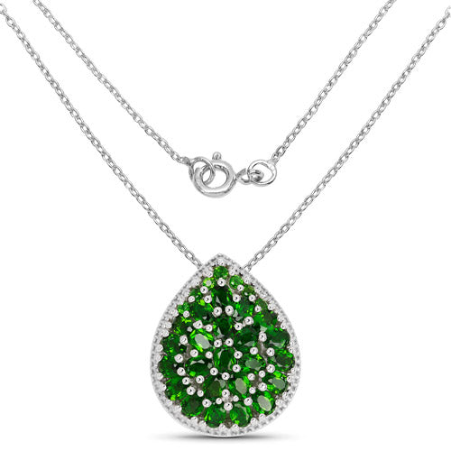 Colgante de plata esterlina .925 con diópsido de cromo genuino de 4.65 quilates