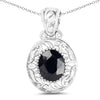 5.94 Carat Dyed Sapphire .925 Sterling Silver Pendant