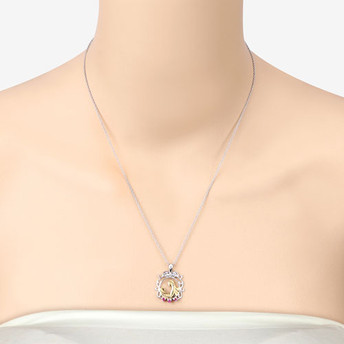 Colgante de plata esterlina .925 con rubí genuino de 0,14 quilates