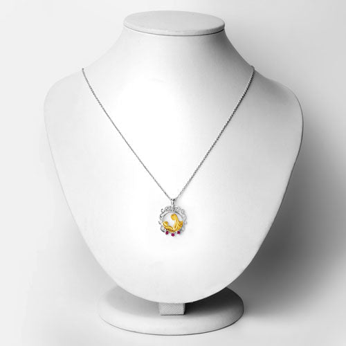 Colgante de plata esterlina .925 con rubí genuino de 0,14 quilates