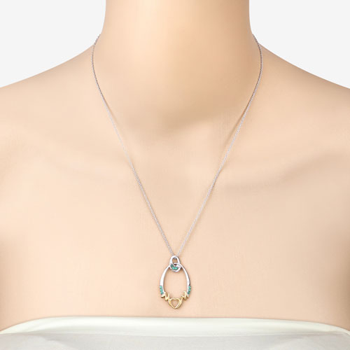 Colgante de plata de ley .925 con esmeralda genuina de 0,15 quilates