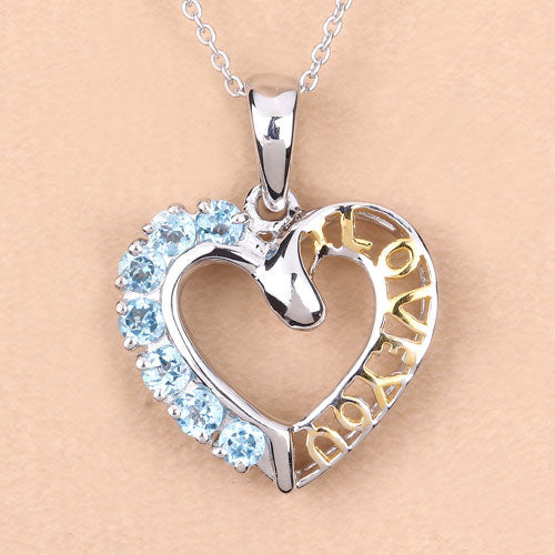 Colgante de Topacio Azul Suizo Genuino de 0,84 Quilates de Plata Esterlina .925