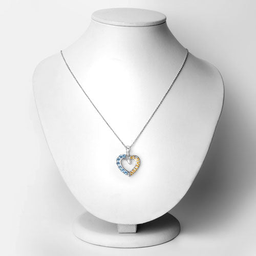 Colgante de Topacio Azul Suizo Genuino de 0,84 Quilates de Plata Esterlina .925