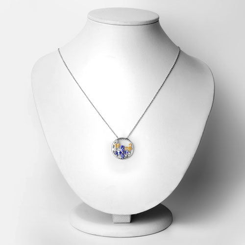 Colgante de plata de ley .925 con tanzanita genuina de 1,33 quilates y topacio blanco