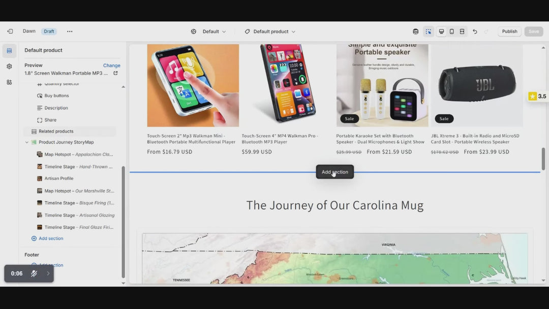 Interactive Product Journey StoryMap | Commercial Code Section for your Shopify Store