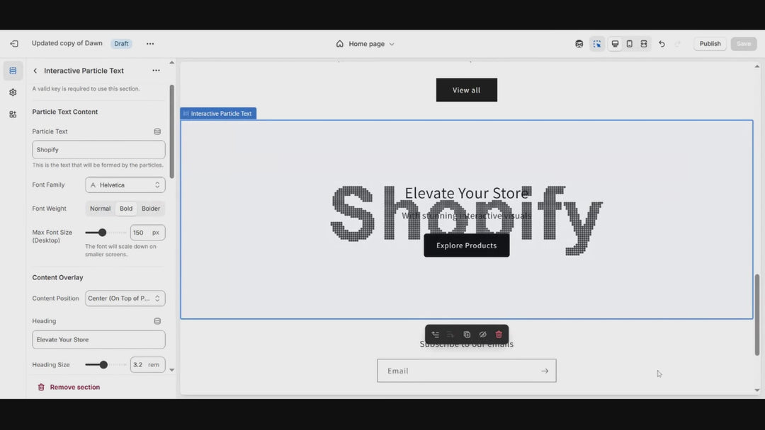 Interactive Particle Text Section - Dynamic, Animated & Lazy-Loading