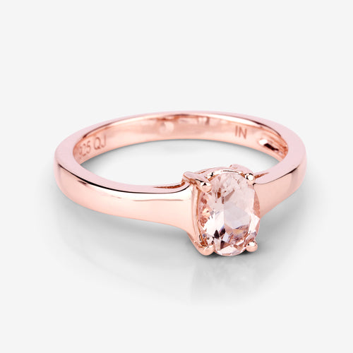 Anillo de plata de ley .925 con morganita auténtica de 0,70 quilates