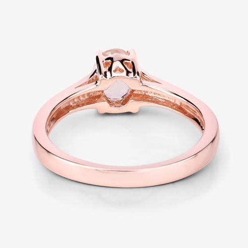 Anillo de plata de ley .925 con morganita auténtica de 0,70 quilates