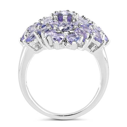 Anillo de plata esterlina .925 con tanzanita genuina de 5.27 quilates