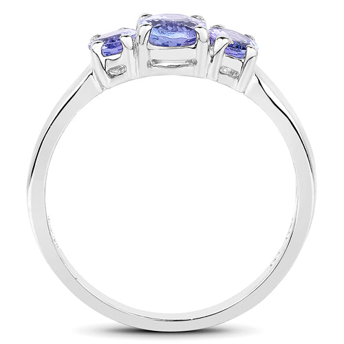 1.41 Carat Genuine Tanzanite .925 Sterling Silver Ring - imagen 5 de 6