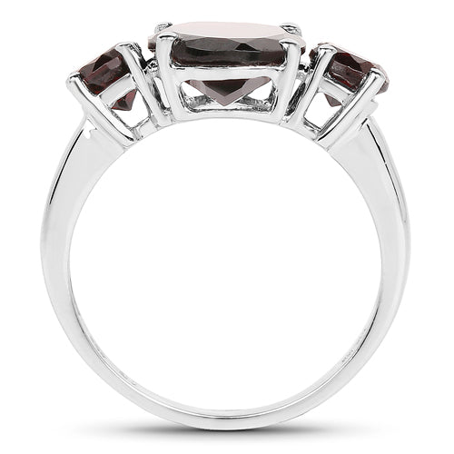 Anillo de plata de ley .925 con granate auténtico de 5,01 quilates