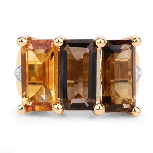 Anillo de plata esterlina .925 con múltiples piedras preciosas genuinas de 8,17 quilates
