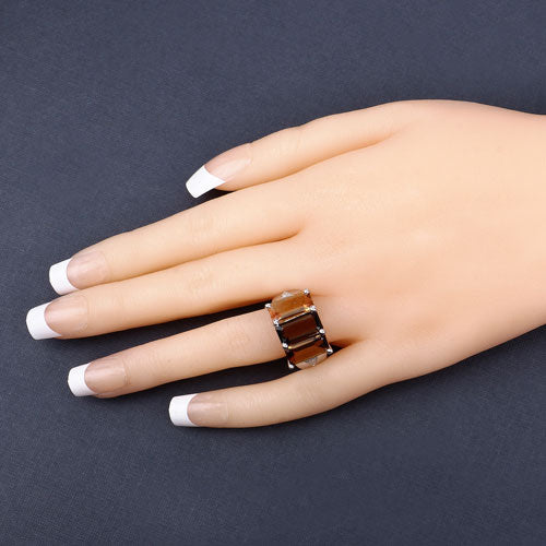 Anillo de plata esterlina .925 con múltiples piedras preciosas genuinas de 8,17 quilates