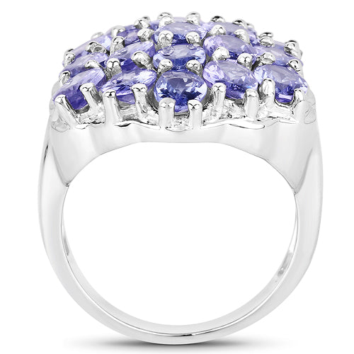 Anillo de plata esterlina .925 con tanzanita genuina de 6.27 quilates