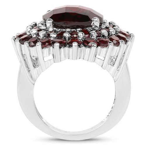 Anillo de plata de ley .925 con granate genuino de 9.90 quilates