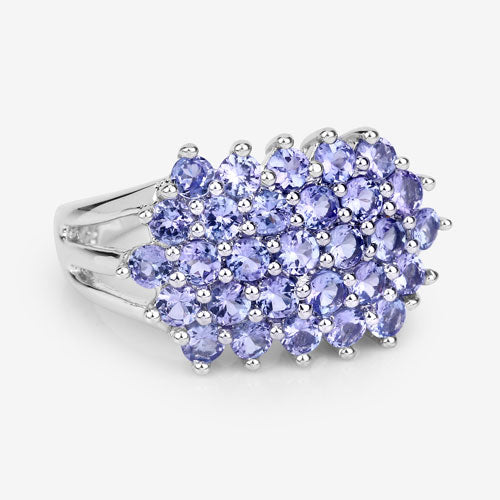Anillo de plata de ley .925 con tanzanita genuina de 2.03 quilates