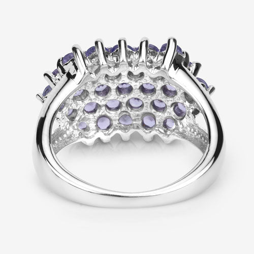 Anillo de plata de ley .925 con tanzanita genuina de 2.03 quilates
