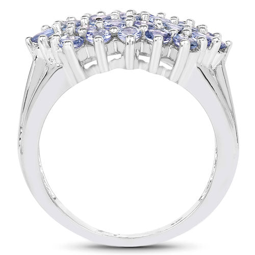 Anillo de plata de ley .925 con tanzanita genuina de 2.03 quilates