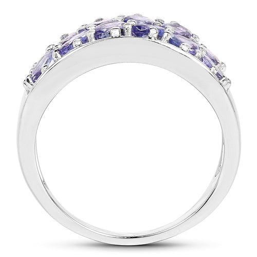 Anillo de plata de ley .925 con tanzanita genuina de 2.04 quilates