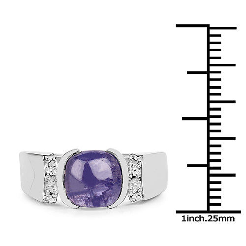 Anillo de Plata Fina .925 con Tanzanita Genuina de 2.80 Quilates