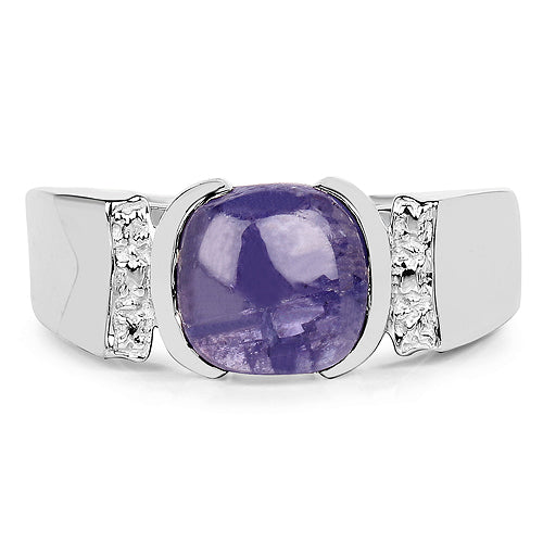 Anillo de Plata Fina .925 con Tanzanita Genuina de 2.80 Quilates