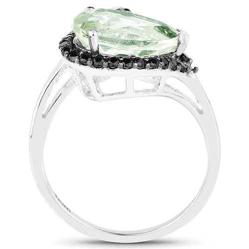 Anillo de plata de ley .925 con varias piedras auténticas de 3,42 quilates
