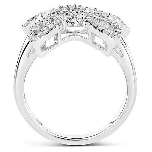 Anillo de plata de ley .925 con diamante blanco genuino de 0,58 quilates