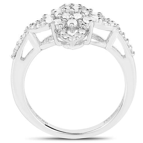 Anillo de plata de ley .925 con diamante blanco genuino de 0.55 quilates