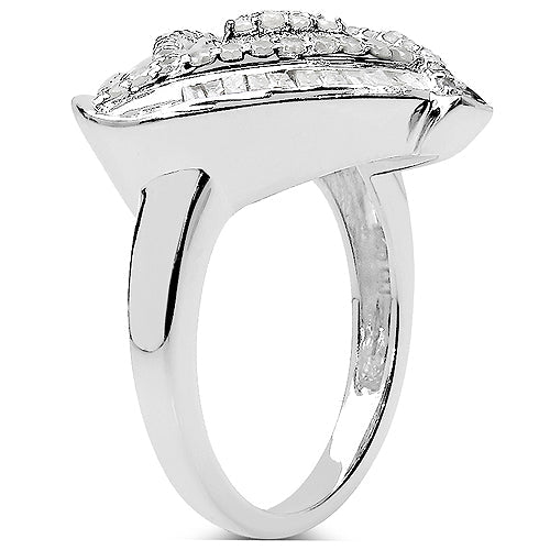 Anillo de plata de ley .925 con diamante blanco genuino de 1.23 quilates