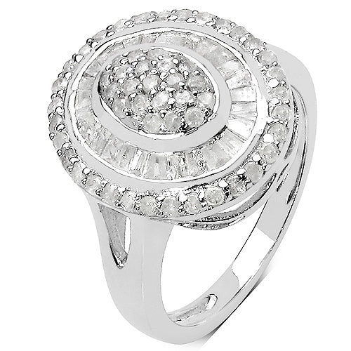 Anillo de plata de ley .925 con diamante blanco auténtico de 1.08 quilates