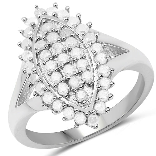 Anillo de plata de ley .925 con diamante blanco genuino de 0,62 quilates
