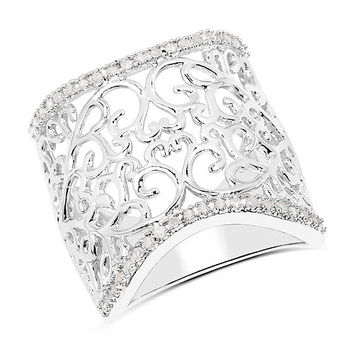 Anillo de plata de ley .925 con diamante blanco genuino de 0,25 quilates