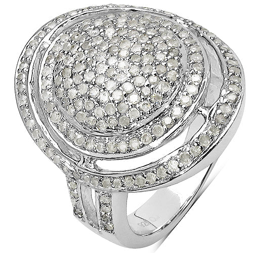 Anillo de plata de ley .925 con diamante blanco genuino de 1.13 quilates