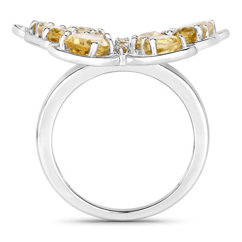 Anillo de plata de ley .925 con citrino genuino de 4.43 quilates