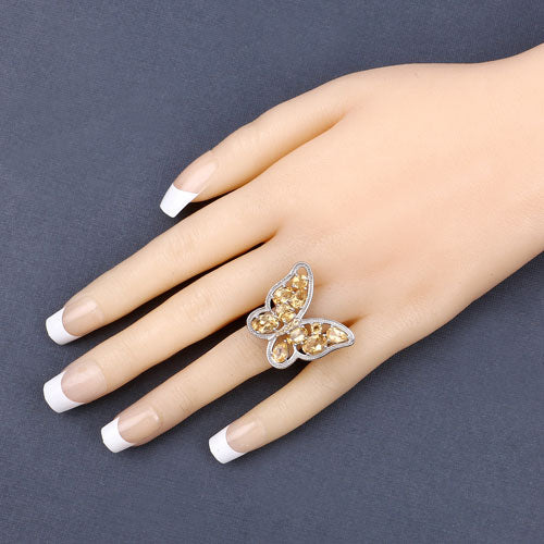 Anillo de plata de ley .925 con citrino genuino de 4.43 quilates