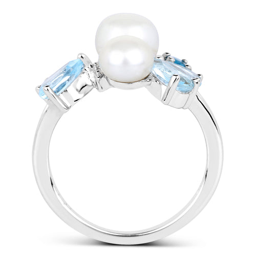 Anillo de plata de ley .925 con varias piedras preciosas de 4,96 quilates