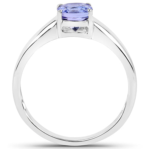 Anillo de plata de ley .925 con tanzanita genuina de 1,05 quilates