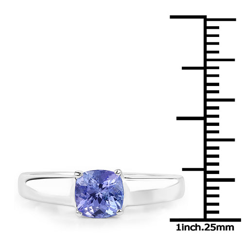 Anillo de plata de ley .925 con tanzanita genuina de 1,05 quilates