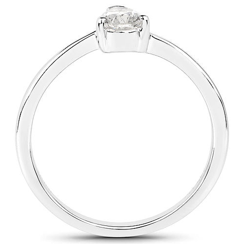 Anillo de oro blanco de 14 quilates con diamantes blancos genuinos de 0,50 quilates