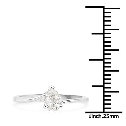 Anillo de oro blanco de 14 quilates con diamantes blancos genuinos de 0,50 quilates