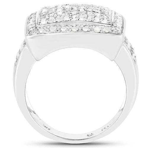 Anillo de plata de ley .925 con diamante blanco genuino de 0,61 quilates