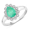 1.22 Carat Genuine Zambian Emerald and White Diamond 10K White Gold Ring