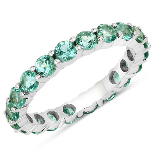 2.00 Carat Genuine Zambian Emerald 14K White Gold Ring - imagen 3 de 4