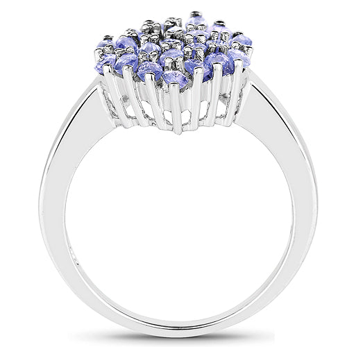 Anillo de plata de ley .925 con tanzanita genuina de 1,84 quilates