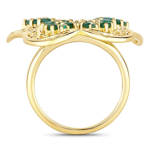 Anillo de Plata de Ley .925 con Esmeralda Genuina de 2.09 Quilates